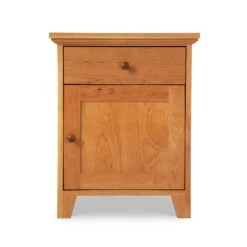 American Country 1-Drawer Nightstand With Door -HomeNest Store American Country 1 Drawer 1 Door Nightstand Natural Cherry Hinge Right