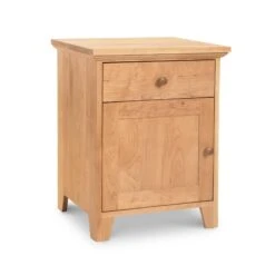 American Country 1-Drawer Nightstand With Door -HomeNest Store American Country 1 Drawer 1 Door Nightstand Natural Maple wfzilx