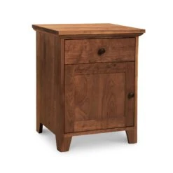 American Country 1-Drawer Nightstand With Door -HomeNest Store American Country 1 Drawer 1 Door Nightstand Natural Walnut 4a1pel