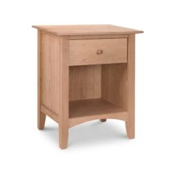 American Shaker 1-Drawer Enclosed Shelf Nightstand -HomeNest Store American Shaker 1 Drawer Enclosed Shelf Nightstand Natural Maple