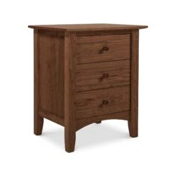 American Shaker 3-Drawer Nightstand -HomeNest Store American Shaker 3 Drawer Nightstand Natural Walnut