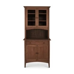 American Shaker Small 38" China Cabinet -HomeNest Store American Shaker 38 Inch China Cabinet Natural Walnut