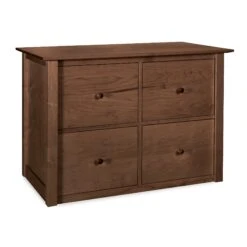 American Shaker 4-Drawer File Credenza -HomeNest Store American Shaker 4 Drawer File Credenza Natural Walnut