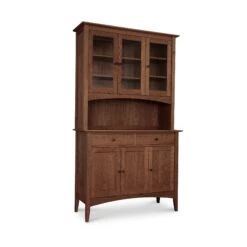 American Shaker 50" China Cabinet -HomeNest Store American Shaker 51 Inch China Cabinet Natural Walnut