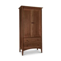 American Shaker Armoire -HomeNest Store American Shaker Armoire 2 Drawer Natural Walnut