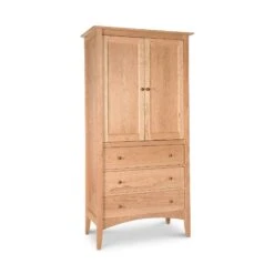 American Shaker Armoire -HomeNest Store American Shaker Armoire 3 Drawer Natural Maple