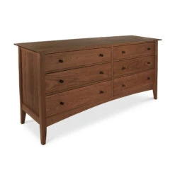 American Shaker 6-Drawer Dresser -HomeNest Store American Shaker Dresser 6 Drawer Natural Walnut
