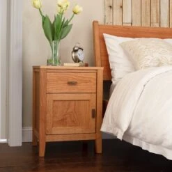 Andover Modern 1-Drawer Nightstand With Door -HomeNest Store Andover Modern 1 Door 1 Drawer Nightstand Life 1