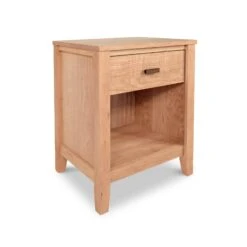 Andover Modern 1-Drawer Enclosed Shelf Nightstand -HomeNest Store Andover Modern 1 Drawer Enclosed Shelf Nightstand Natural Maple