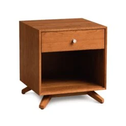 Astrid 1-Drawer Enclosed Shelf Nightstand -HomeNest Store Astrid Cherry 1 Drawer Enclosed Shelf Nightstand Autumn Cherry