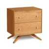 Astrid 2-Drawer Nightstand -HomeNest Store Astrid Cherry 2 Drawer Nightstand