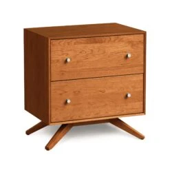 Astrid 2-Drawer Nightstand -HomeNest Store Astrid Cherry 2 Drawer Nightstand Autumn Cherry