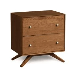 Astrid 2-Drawer Nightstand -HomeNest Store Astrid Cherry 2 Drawer Nightstand Saddle Cherry