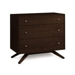 Astrid 3-Drawer Chest -HomeNest Store Astrid Cherry 3 Drawer Chest Smoke Cherry