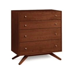 Astrid 4-Drawer Chest -HomeNest Store Astrid Cherry 4 Drawer Chest Cognac Cherry