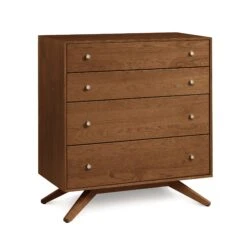 Astrid 4-Drawer Chest -HomeNest Store Astrid Cherry 4 Drawer Chest Saddle Cherry