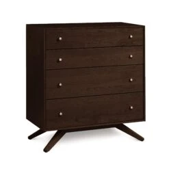 Astrid 4-Drawer Chest -HomeNest Store Astrid Cherry 4 Drawer Chest Smoke Cherry