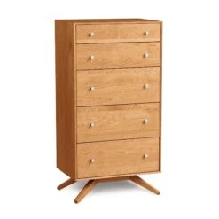 Astrid 5-Drawer Chest -HomeNest Store Astrid Cherry 5 Drawer Chest Natural Cherry