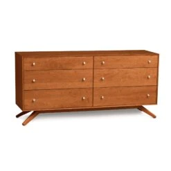 Astrid 6-Drawer Dresser -HomeNest Store Astrid Cherry 6 Drawer Dresser Autumn Cherry