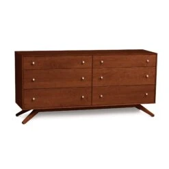 Astrid 6-Drawer Dresser -HomeNest Store Astrid Cherry 6 Drawer Dresser Cognac Cherry