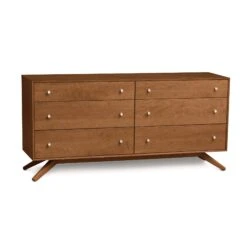 Astrid 6-Drawer Dresser -HomeNest Store Astrid Cherry 6 Drawer Dresser Saddle Cherry