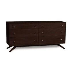 Astrid 6-Drawer Dresser -HomeNest Store Astrid Cherry 6 Drawer Dresser Smoke Cherry