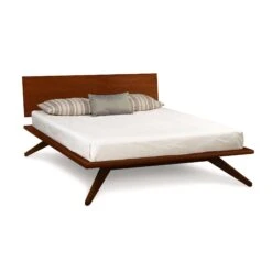 Astrid Platform Bed -HomeNest Store Astrid Cherry Platform Bed Cognac Cherry