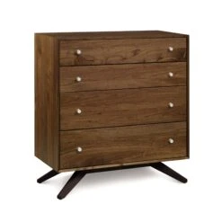Astrid 4-Drawer Chest -HomeNest Store Astrid Walnut 4 Drawer Chest