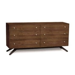 Astrid 6-Drawer Dresser -HomeNest Store Astrid Walnut 6 Drawer Dresser