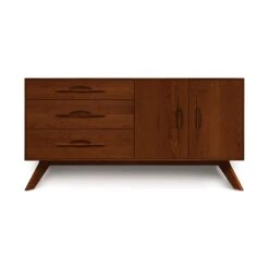Audrey 2-Door 3-Drawer Buffet -HomeNest Store Audrey Cherry 2 Door 3 Left Drawers Buffet Cognac Cherry
