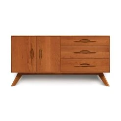 Audrey 2-Door 3-Drawer Buffet -HomeNest Store Audrey Cherry 2 Door 3 Right Drawers Buffet Autumn Cherry
