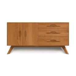 Audrey 2-Door 3-Drawer Buffet -HomeNest Store Audrey Cherry 2 Door 3 Right Drawers Buffet Natural Cherry