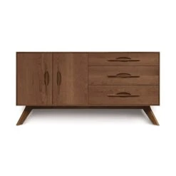 Audrey 2-Door 3-Drawer Buffet -HomeNest Store Audrey Cherry 2 Door 3 Right Drawers Buffet Saddle Cherry