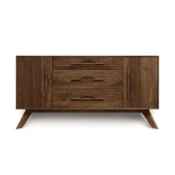 Audrey 2-Door 3-Drawer Buffet -HomeNest Store Audrey Walnut 2 Door 3 Center Drawers Buffet