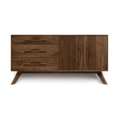 Audrey 2-Door 3-Drawer Buffet -HomeNest Store Audrey Walnut 2 Door 3 Left Drawers Buffet