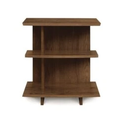Berkeley Open Shelf Nightstand - Left -HomeNest Store Berkeley Walnut Open Shelf Nightstand