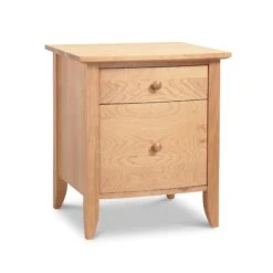 Bow Front 1-Drawer Nightstand With Door -HomeNest Store Bow Front 1 Drawer 1 Door Nightstand Natural Maple