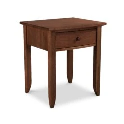 Bow Front 1-Drawer Nightstand -HomeNest Store Bow Front 1 Drawer Nightstand Natural Walnut