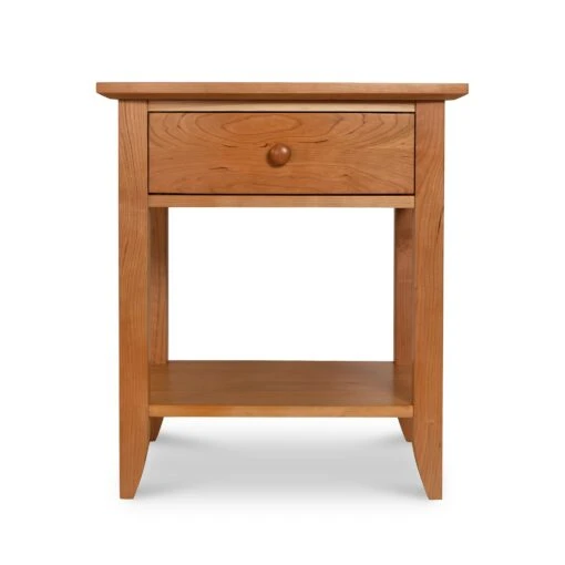 Bow Front 1-Drawer Open Shelf Nightstand - Image 2