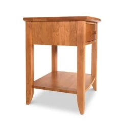 Bow Front 1-Drawer Open Shelf Nightstand -HomeNest Store Bow Front 1 Drawer Open Shelf Nightstand 2