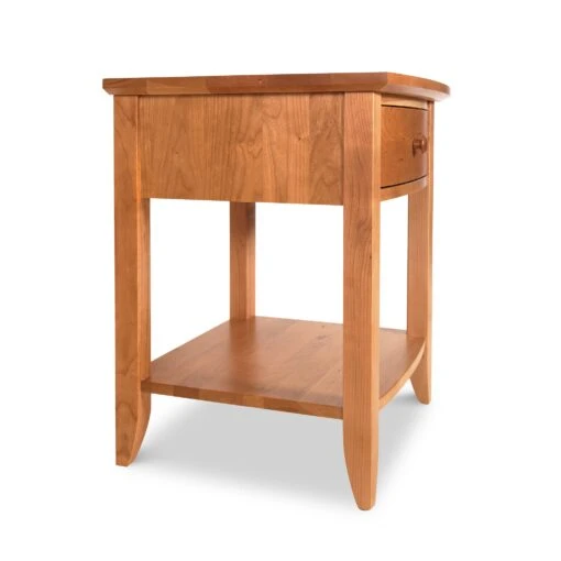 Bow Front 1-Drawer Open Shelf Nightstand - Image 3