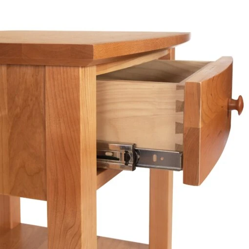 Bow Front 1-Drawer Open Shelf Nightstand - Image 4