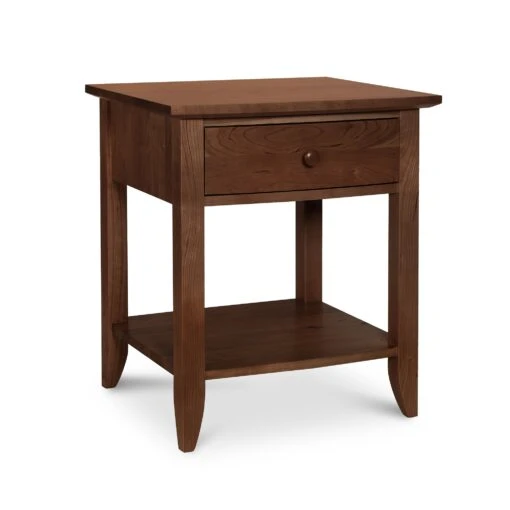 Bow Front 1-Drawer Open Shelf Nightstand - Image 7