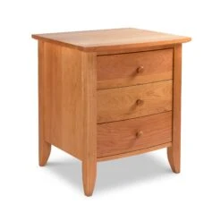Bow Front 3-Drawer Nightstand -HomeNest Store Bow Front 3 Drawer Nightstand Natural Cherry