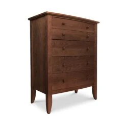 Bow Front 5-Drawer Chest -HomeNest Store Bow Front 5 Drawer Chest Natural Walnut