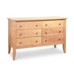 Bow Front 6-Drawer Dresser -HomeNest Store Bow Front 6 Drawer Dresser Natural Maple