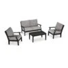 POLYWOOD Braxton 4-Piece Deep Seating Chair Set -HomeNest Store Braxton 4 Piece Deep Seating Chair Set