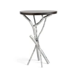 Brindille Wood Top Accent Table -HomeNest Store Brindille Wood Top Accent Table Sterling Espresso Maple