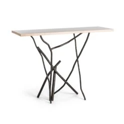 Brindille Wood Top Console Table -HomeNest Store Brindille Wood Top Console Table Dark Smoke Natural Maple
