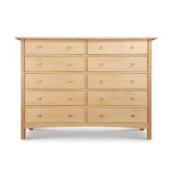 Burlington Shaker 10-Drawer Dresser -HomeNest Store Burlington 10 Drawer Dresser Natural Maple